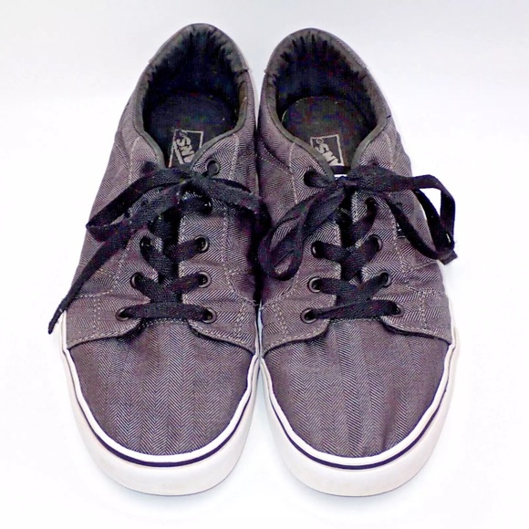 Vans Off The Wall Skate Shoes Authentic Herringbone Lace Up Casual Gray Size 12 - Picture 4 of 10